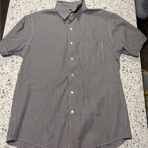 Van Heusen Men's Black and White Gingham Shirt
